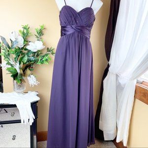 Bill Levkoff lavender satin beaded gown